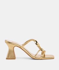 ALAYNA HEELS GOLD LEATHER