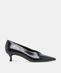 ALWYN HEELS MIDNIGHT CRINKLE PATENT