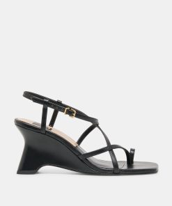 AYLEE WEDGES BLACK LEATHER