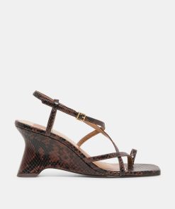 AYLEE WEDGES JAVA EMBOSSED LEATHER
