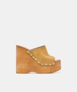 BIRK WEDGES TAN SUEDE