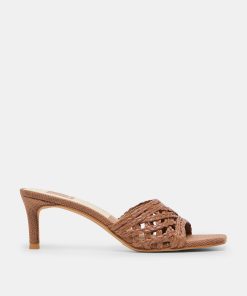 BOWEN HEELS COGNAC RAFFIA