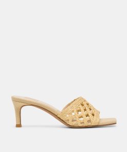BOWEN HEELS LT NATURAL RAFFIA