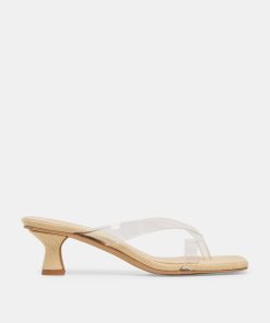 BREVEL VINYL WIDE HEELS CRYSTAL JELLY