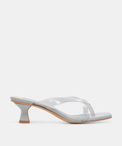 BREVEL VINYL WIDE HEELS DUSTY BLUE JELLY