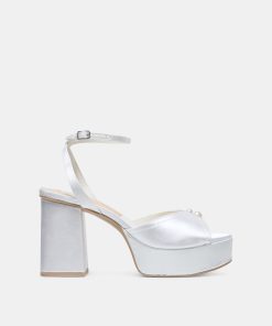 BRYLA HEELS WHITE SATIN