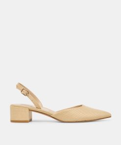CAREL HEELS LIGHT NATURAL RAFFIA