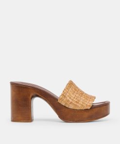 CELEST HEELS NATURAL RAFFIA