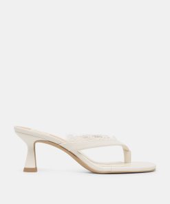 DAKSIE LACE HEELS TRUE WHITE LEATHER