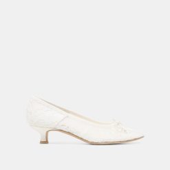 DAWSEN LACE HEELS TRUE WHITE LACE