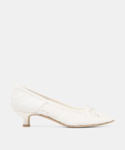 DAWSEN LACE HEELS TRUE WHITE LACE