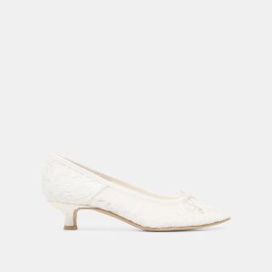 DAWSEN LACE HEELS TRUE WHITE LACE
