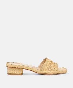 DIXI WIDE SANDALS LT NATURAL CROSS HATCH RAFFIA
