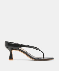 DOREEN HEELS BLACK LEATHER