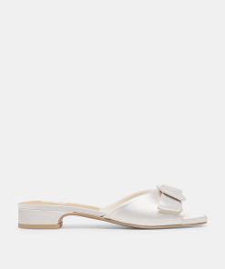 EDINA SANDALS TRUE WHITE SATIN