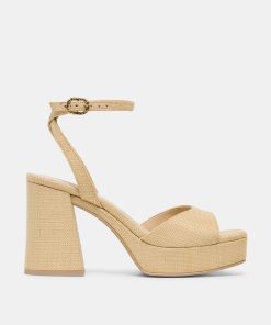 FELICA HEELS NATURAL RAFFIA