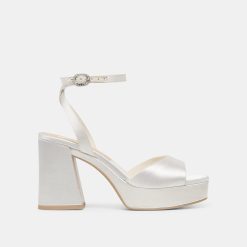 FELICA HEELS WHITE SATIN