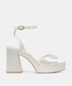FELICA HEELS WHITE SATIN