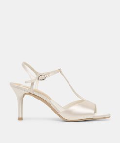 HILERY HEELS OFF WHITE SATIN