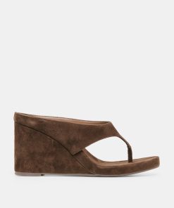 HINNA WEDGES DK BROWN SUEDE
