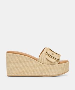 JILIAN WIDE WEDGES LT NATURAL RAFFIA