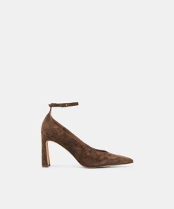 KARSIN HEELS DK BROWN SUEDE