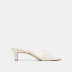 REXA WIDE HEELS TRUE WHITE LEATHER