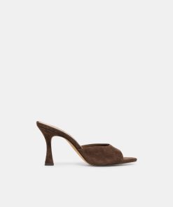 ROSHA HEELS DK BROWN SUEDE