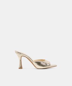 ROSHA HEELS PLATINUM DISTRESSED LEATHER