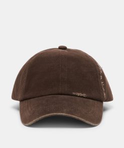 DISTRESSED BASEBALL CAP DARK BROWN