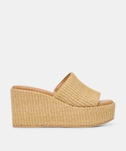 JOCLYN WIDE WEDGES LT NATURAL RAFFIA