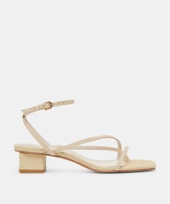 KARLOS WIDE SANDALS NATURAL WOVEN RAFFIA