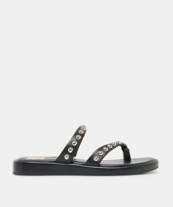 AMARY STUD SANDALS BLACK LEATHER