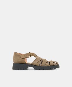 ELSAH FLATS OLIVE SUEDE