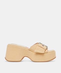 GISEL HEELS LT NATURAL WOVEN RAFFIA