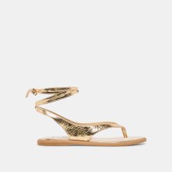 JAYDEN SANDALS GOLD DISTRESSED LEATHER