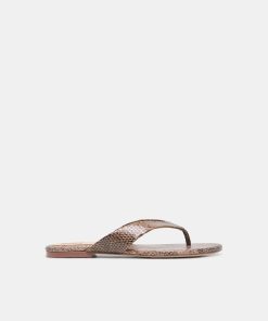 LINNET SANDALS SNAKE TAN EMBOSSED LEATHER
