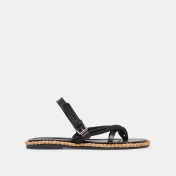 REED SANDALS BLACK LEATHER