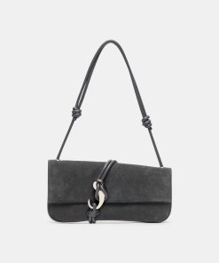 ALICE SHOULDER BAG GUNMETAL SUEDE