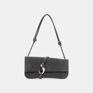 ALICE SHOULDER BAG GUNMETAL SUEDE