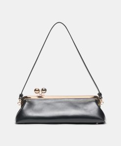 AMBRIAA SHOULDER BAG BLACK LEATHER