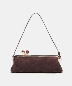 AMBRIAA SHOULDER BAG CHOCOLATE SUEDE