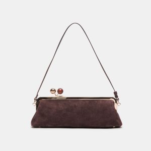 AMBRIAA SHOULDER BAG CHOCOLATE SUEDE