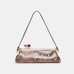 AMBRIAA SHOULDER BAG TAN MULTI SNAKE LEATHER