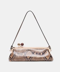 AMBRIAA SHOULDER BAG TAN MULTI SNAKE LEATHER