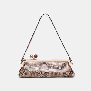 AMBRIAA SHOULDER BAG TAN MULTI SNAKE LEATHER
