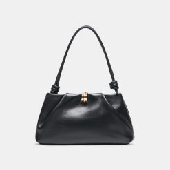 RAVEL SHOULDER BAG BLACK LEATHER