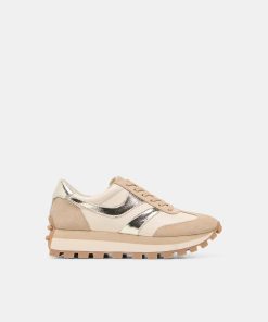 TRESA SNEAKERS WHITE GOLD SUEDE