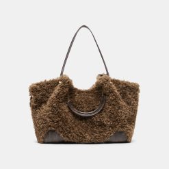 NOMAD TOTE CHOCOLATE FAUX FUR