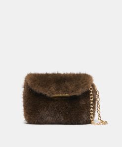 BRINDI CROSSBODY WALLET MINK FAUX FUR
